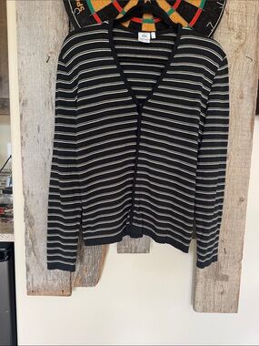 Lacoste Black V neck button up cardigan